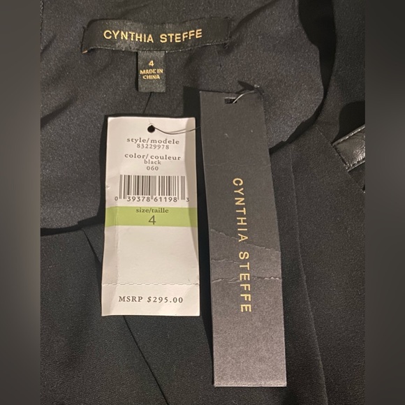 NWT Cynthia Steffe Mini Dress With Pockets & Faux Leather - Picture 11 of 14